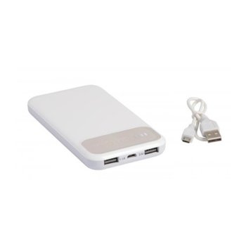 Външна батерия /power bank/ TOPS Silicon Valley, 10 000 mAh, сиво-бяла, 1x microUSB Type B, 1x USB Type A | JAR Computers TOPS Silicon Valley 10 000 mAh grey white