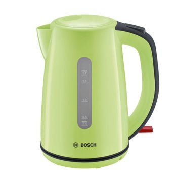 Електрическа кана Bosch TWK7506, 1.7 л. обем, филтър за варовик, 2200 W, зелена | JAR Computers Bosch TWK7506