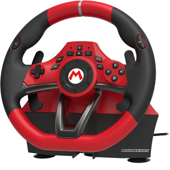 Волан с педали Hori Mario Kart Racing Wheel Pro Deluxe, за PC/Switch, 270 градусово завъртане, препрограмируаеми бутони, червен | JAR Computers Hori Mario Kart Racing Wheel Pro Deluxe