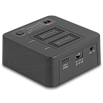 Докинг станция за M.2 NVMe SSD Delock 64300, (2242/2260/2280) B+M, USB-C, 2 слота, черна | JAR Computers Delock 64300