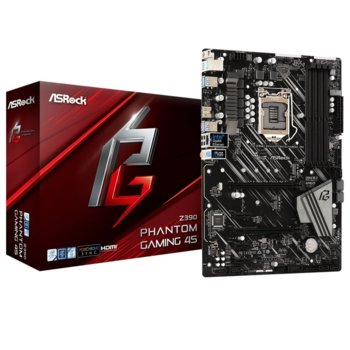 Дънна платка ASROCK Z390 PHANTOM GAMING 4S, Z390, LGA1151, DDR4, PCI-Е (HDMI)(CFX), 6x SATA3 6.0, 1x Ultra M.2, 2x USB 3.2 Gen1, ATX | JAR Computers ASROCK Z390 PHANTOM GAMING 4S
