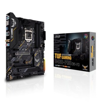 Дънна платка Asus TUF GAMING B460-PRO (WI-FI), B460, LGA1200, PCI-E 3.0 (DP&HDMI), (CFX), 6x SATA3, 2x M.2, 2x USB 3.2 Gen 2, Wi-Fi, Bluetooth, ATX | JAR Computers Asus TUF GAMING B460-PRO (WI-FI)