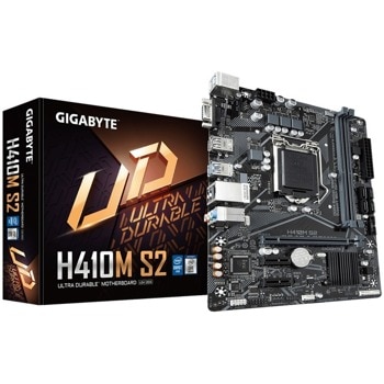 Дънна платка Gigabyte H410M S2, H410, LGA1200, DDR4, PCI-E 3.0 (VGA), 4x SATA 6Gb/s, 2x USB 3.2 Gen 1, Micro ATX | JAR Computers Gigabyte H410M S2