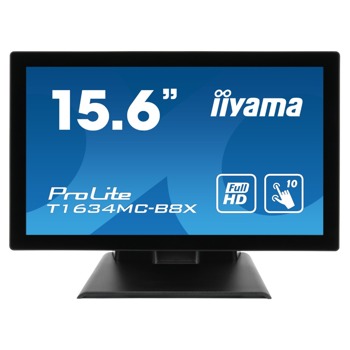 Тъч Монитор Iiyama ProLite T1634MC-B8X, 15.6" (39.62 cm) IPS панел, Full HD, 25ms, 450 cd/m2, DisplayPort, HDMI image