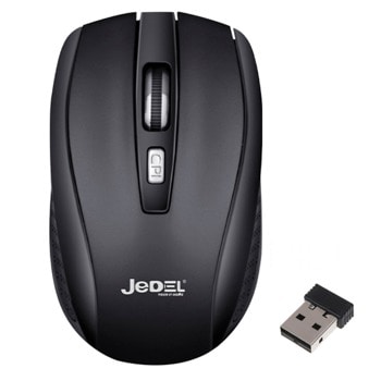 Мишка Jedel W550, оптична (1500 dpi), безжична, USB, черна image