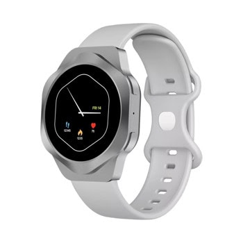 Смарт часовник Canyon Hexagon SW-88, 1.43" (3.63cm) AMOLED дисплей, Bluetooth, сърдечен ритъм, кислород в кръвта, крачкомер, IP67 защита, до 11 дни живот на батерията, спортни режими, сребрист | JAR Computers Canyon Hexagon SW-88 Silver CNS-SW88SS