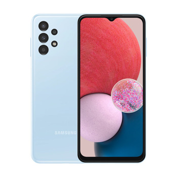 Смартфон Samsung SM-A137 GALAXY A13 (син), поддържа 2 sim карти, 6.6" (16.76 cm) PLS LCD дисплей, осемядрен Exynos 850 2.0 GHz, 4GB RAM, 128GB Flash памет (+ microSD слот), 50.0 + 5.0 + 2.0 + 2.0 & 8.0 MPix камера, Android, 195g image