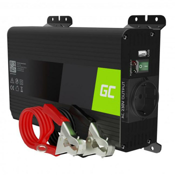 Инвертор Green Cell INV18, 300W, от DC 12V към AC 230V, 1x USB-A, чиста синусоида, за кола | JAR Computers Green Cell 12V to 230V 300W/600W INVGC05