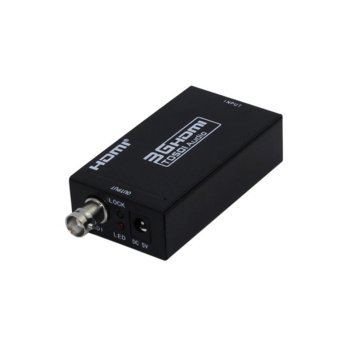 Конвертор, HDMI към BNC (SDI/HD-SDI/3G-SDI), черен | JAR Computers Конвертор HDMI към BNC Black DF18303
