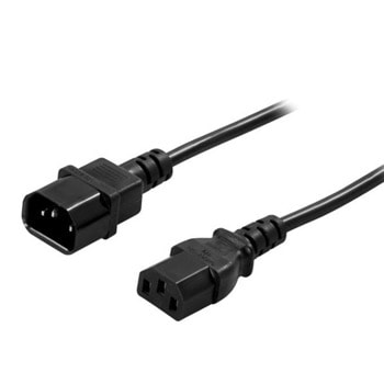 Захранващ кабел PowerWalker от IEC C14(м) към IEC C13(ж), 1.8m, черен | JAR Computers PowerWalker IEC C13/C, 14 - 1,80 m, 10A, 0.75 mm2