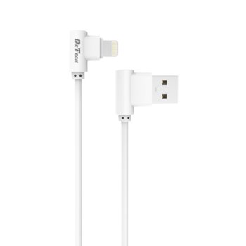 Кабел DeTech DE-21i, от USB-A(м) към Lightning(м), 1.0м, бял | JAR Computers Кабел DeTech DE-21i бял