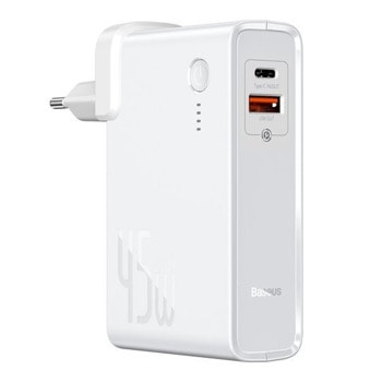 Външна батерия/power bank/ Baseus GaN Charger 45W Power Bank (PPNLD-H02), 10 000mAh, бяла, 1x USB-A, 1x USB-C image