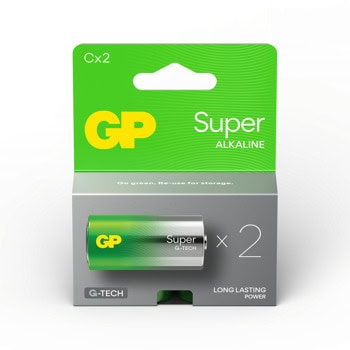 Батерии алкални GP Super, C, LR14, 1.5V, 2бр. | JAR Computers GP GP-BA-14A21-SB2