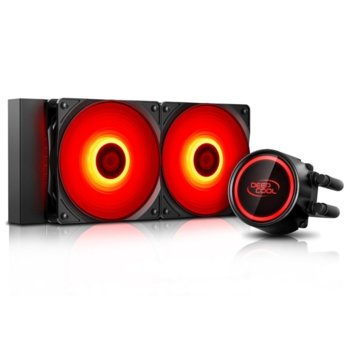 Водно охлаждане за процесор DeepCool GAMMAXX L240T RED, съвместимост със Intel LGA2066, LGA2011-v3, LGA2011, LGA1151, LGA1155, LGA1156, LGA1366, LGA775, LGA1150 & AMD AM4, AM3+, AM3, AM2+, FM2+, FM2, FM1 | JAR Computers DeepCool водно охлаждане GAMMAXX L240T RED