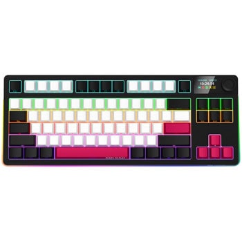 Клавиатура Lorgar KBP70TKLW, жична/безжична, механична, Toxic Purple Linear суичове, гейминг, черно-червена, USB, Bluetooth, RGB подсветка | JAR Computers Lorgar KBP70TKLW Black/red