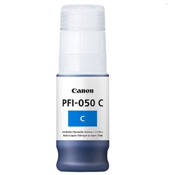 Мастило за Canon PIXMA G540/G640 Cyan - 5699C001AA - Pigment Ink Tank PFI-050, Заб.: 70ml капацитет | JAR Computers Canon Pigment Ink Tank PFI-050 Cyan