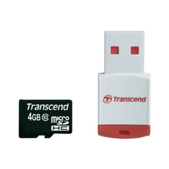 Transcend 4GB micro SDHC (with reader - Class 10)