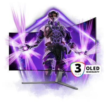 Монитор AOC AG456UCZD, 44.5" (113.03 cm), OLED панел, 240Hz, WQHD, 0.03ms, 80 000 000:1, 1000 cd/m2, DisplayPort, HDMI, USB, USB-C | JAR Computers AOC AG456UCZD