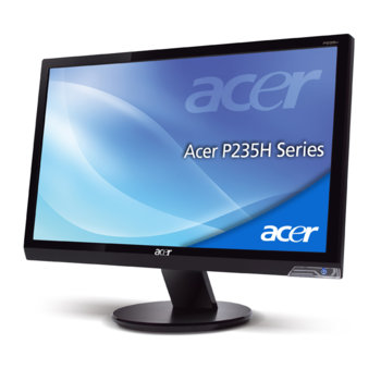 Монитор 23" (58.42 cm) Acer P235HBd FULL HD, 16:9, 5ms 50 000:1 300cd/m2, DVI (HDCP), черен, 3г. | JAR Computers 23" (58.42 cm) Acer P235HBd FULL HD