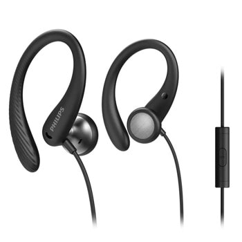 Слушалки Philips TAA1105BK, микрофон, спортни, черни | JAR Computers Philips TAA1105BK