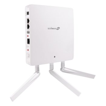 Access point/Аксес пойнт, Edmax WAP1750 Dual-Band Wall-Mount PoE, 2.4/5GHz (1750 Mbps), PoE, RADIUS сървър, 2 x 10/100 Ethernet Port, 3 външни антени | JAR Computers Edmax WAP1750 Dual-Band Wall-Mount PoE AccessPoint