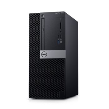 Настолен компютър Dell OptiPlex 7070 MT (N004O7070MT_WIN-14), шестядрен Coffee Lake Intel Core i5-9500 3.0/4.4 GHz, 8GB DDR4, 256GB SSD, 1x USB 3.1 Type C, клавиатура и мишка, Linux | JAR Computers Dell OptiPlex 7070 MT N004O7070MT_WIN-14