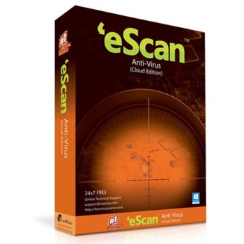Софтуер eScan Anti-Virus Cloud Edition for Windows, за 1 потребител, 1 година | JAR Computers eScan Anti-Virus w/ Cloud Security 1 user/1y Win
