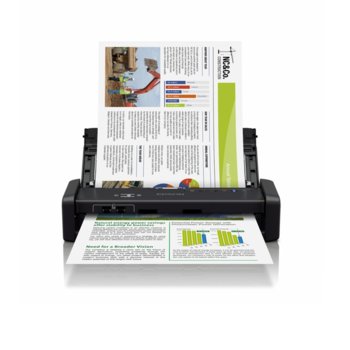 Преносим скенер Epson WorkForce DS-360W, 1200 x 1200 dpi, A4, двустранно сканиране, ADF, Wi-Fi, microUSB 3.0 | JAR Computers Epson WorkForce DS-360W B11B242401