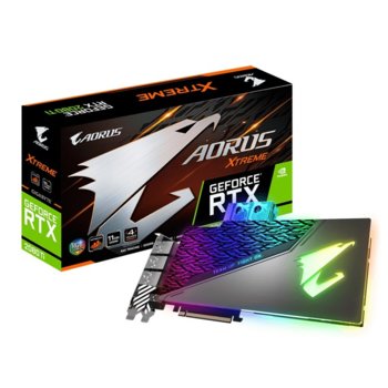 Видео карта Nvidia GeForce RTX 2080 Ti, 11GB, Gigabyte XTREME WATERFORCE WB, PCI-E 3.0, GDDR6, 352 bit, 3x DisplayPort, 3x HDMI, USB-C, RGB | JAR Computers GIGABYTE RTX 2080 Ti XTREME WATERFORCE WB 11G