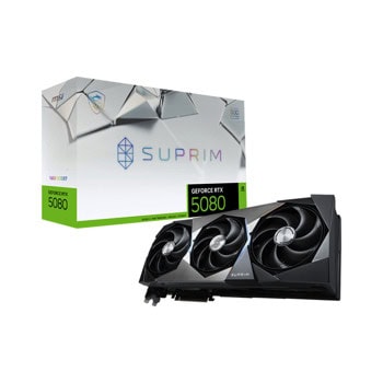 Видео карта Nvidia GF RTX 5080, 16GB, MSI SUPRIM SOC, PCI-E 5.0, GDDR7, 256-bit, DisplayPort, HDMI | JAR Computers MSI GeForce RTX 5080 16G SUPRIM SOC