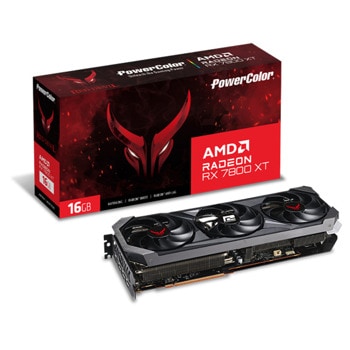 Видео карта AMD Radeon RX 7800 XT, 16GB, PowerColor Red Devil, PCI-E 4.0, GDDR6, 256-bit, DisplayPort, HDMI | JAR Computers PowerColor Radeon RX 7800 XT Red Devil