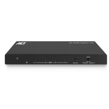 HDMI сплитер ACT AC7832, от 1x HDMI(ж) към 4x HDMI(ж), до 4К(3840x2160@50Hz) резолюция | JAR Computers ACT AC7832