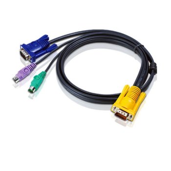 KVM кабел ATEN 2L-5206P, SPHD15(м) към 2x PS2(м) + VGA(м), 6.0 м image