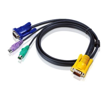 KVM кабел ATEN 2L-5206P, SPHD15(м) към 2x PS2(м) + VGA(м), 6.0 м | JAR Computers ATEN 2L-5206P