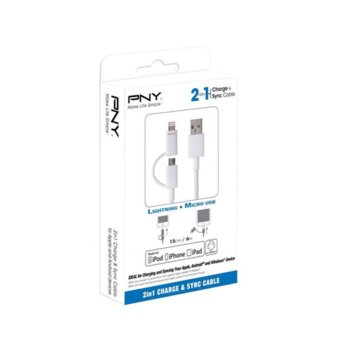 PNY 2in1 Micro USB / Lightning Charge & Sync Cable