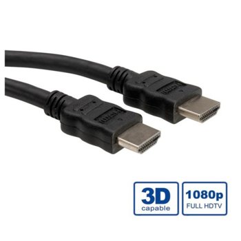 Кабел Roline, HDMI(м) към HDMI(м), 5.0m, черен | JAR Computers Roline HDMI (м) към HDMI (м) 5.0м 11.99.5545