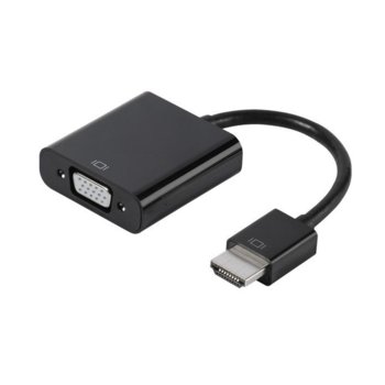 Преходник Vivanco 45493, HDMI(м) към VGA(ж)+USB MicroB(ж)+3.5mm jack, черен | JAR Computers Vivanco 45493 HDMI(м) към VGA(ж)