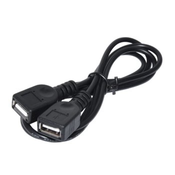 Кабел Makki 3386, от USB Type-A(ж) към USB Type-A(ж), 1м, черен | JAR Computers Makki кабел MAKKI-CABLE-USB2-AFAF-1m 3386