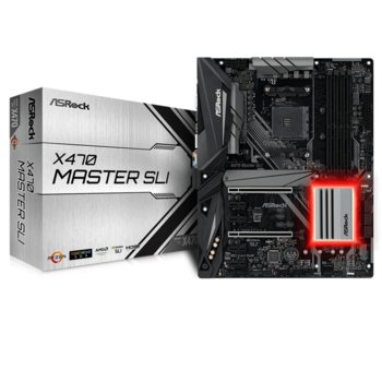 Дънна платка ASRock X470 Master SLI, X470, AM4, DDR4, PCI-E(HDMI)(CFX&SLi), 6x SATA3 6.0 Gb/s, 2x M.2 Socket, 1 x USB 3.1 Gen2 Type-C, 1 x USB 3.1 Gen2 Type-A, ATX | JAR Computers ASRock X470 Master SLI