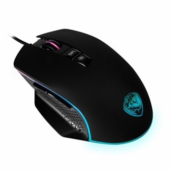 Мишка ROXPOWER T-ROX ST-GM388, оптична (6400 DPI), жична, 7 бутона, USB, черна, RGB подсветка, програмируеми бутони | JAR Computers Мишка ROXPOWER T-ROX ST-GM388 RGB