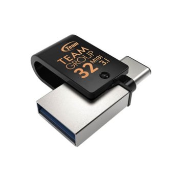 Памет 32GB USB Flash Drive, Team Group M181, USB-C 3.1, черна | JAR Computers 32GB USB3 TEAM M181 BLACK