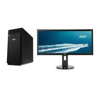 Настолен компютър PC Acer Aspire TC-705 (DT.SXPEX.014) в пакет с Монитор 29" Acer CB290Cbmidpr, дву-ядрен Intel Core i3-4160 3.6GHz, nVidia GeForce GT 710 2GB (HDMI), 4GB DDR3 RAM, 1TB 7200 rpm, USB 3.0, клавиатура и мишка, Linux | JAR Computers Acer Aspire TC-705 (DT.SXPEX.014) & Acer CB290Cbmi