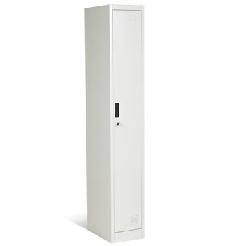 Метален шкаф Carmen CR-1242-1 Е, 1x рафтове, 1x шкафове, прахово боядисан, заключване, сив image
