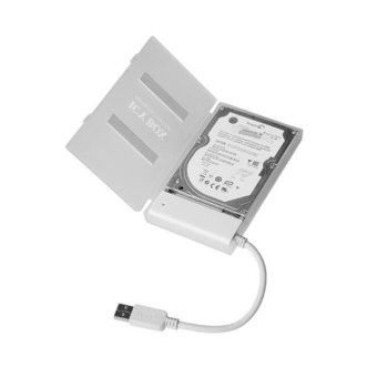 Кутия 2.5" (6.35 cm), RaidSonic Icy Box IB-AC603a-U3, от USB 3.0 A(м) към SATA 1,5/3.0Gbit/s, бяла | JAR Computers RaidSonic Icy Box IB-AC603a-U3