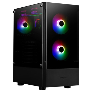 Кутия Gamdias Talos E3 Black, ATX/mATX/Mini-ITX, 1 x USB 3.0, ARGB, с прозорец, черна, без захранване | JAR Computers кутия gamdias talos e3 black