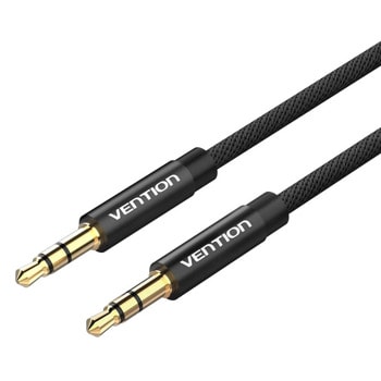 Кабел Vention BAGBD, от 3.5mm жак(м) към 3.5mm жак(м), 0.5m, черен, екраниран | JAR Computers кабел vention jack 3.5 to jack 3.5 0.5m BAGBD