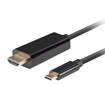 Кабел Lanberg CA-CMHD-10CU-0018-BK, от USB-C(м) към HDMI(м), 1.8m, черен, 4K@60Hz | JAR Computers Lanberg CA-CMHD-10CU-0018-BK