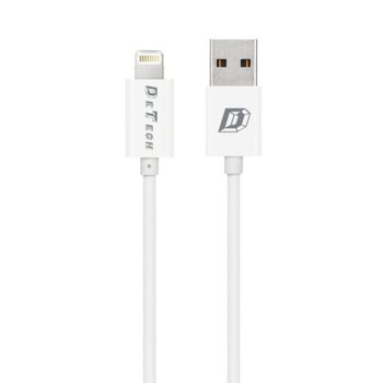 Кабел DeTech, USB А(м) към Lightning(м), 1m., бял, 10бр. | JAR Computers Кабел DeTech, Lightning(м), 1m., бял, 10бр.