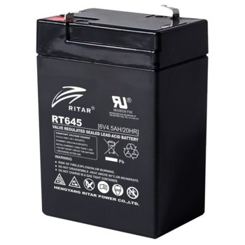 Акумулаторна батерия Ritar Power RT645, 6V, 4.55Ah, AGM, T1 конектори | JAR Computers Ritar Power RT645