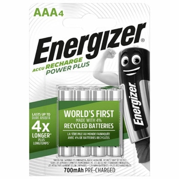 Акумулаторна батерия Energizer Power plus, AAA, 1.2V, 700mAh, 4бр. | JAR Computers Energizer Power Plus AAA Ni-MH 700mAh 1.2V 4бр.